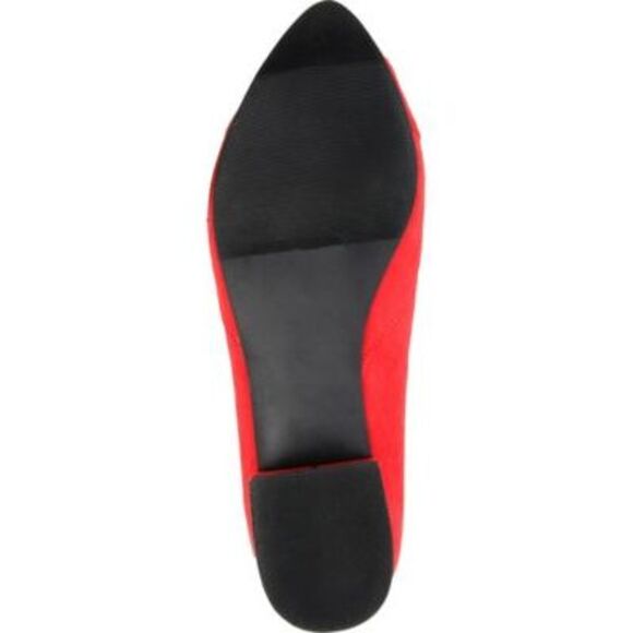 JOURNEE COLLECTION Womens Red Justine Toe Block Heel Slip On Heeled Loafers 6.5 - Picture 4 of 4